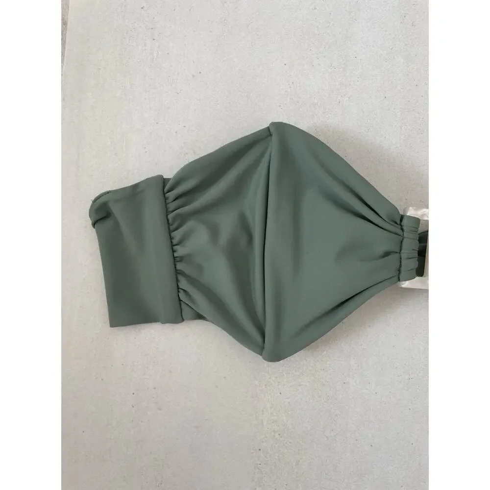 Aila Blue Swim Bandeau Bikini Top Summer Mermaidcore Coastal Resort